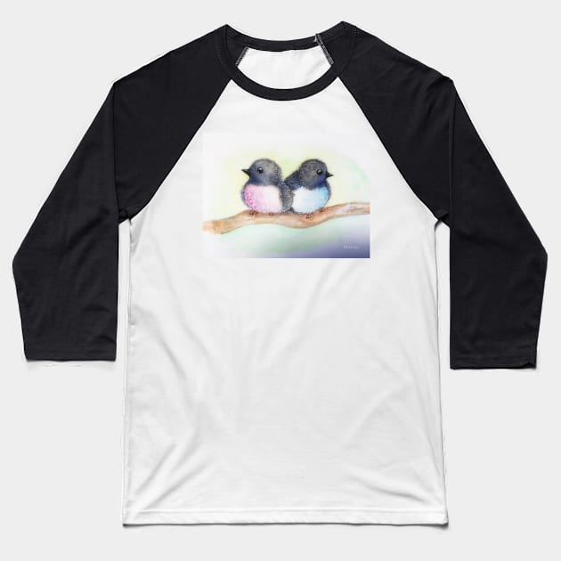 Love Birds Baseball T-Shirt by browna